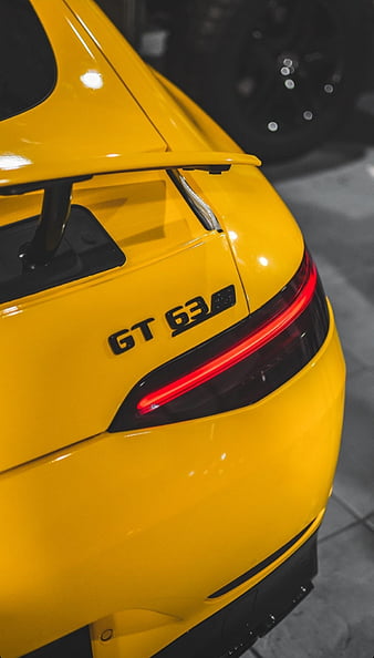 Mercedes AMG GT 63s, v8 biturbo, yellow, HD phone wallpaper