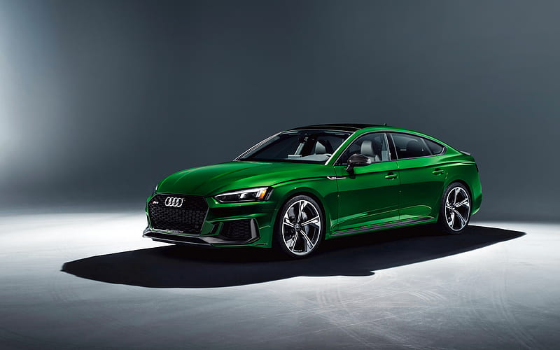 Audi RS5 Sportback studio, 2019 cars, green RS5 Sportback, Audi, HD wallpaper