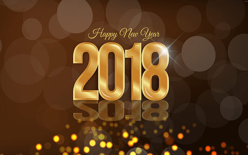Happy New Year 2018, glare, Christmas 2018, creative, New Year 2018, xmas, Christmas, HD wallpaper