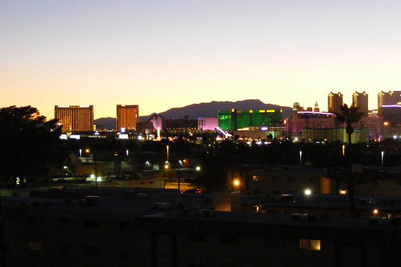 __Las Vegas Strip_Dusk_Oct_2011__, Skyline, Las Vegas Strip, Dusk, Architecture, HD wallpaper