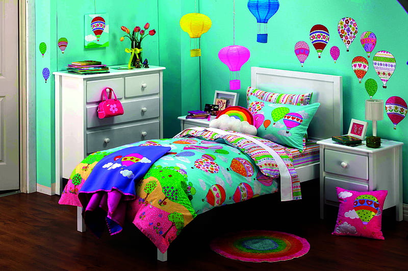 ✿ Vibrant girl bedroom ✿, colorful, wonderful, bedroom, bonito, magic, love, siempre, kids, cozy, boy, girl, entertainment, vibrant, precious, interiors, fashion, childhood, HD wallpaper