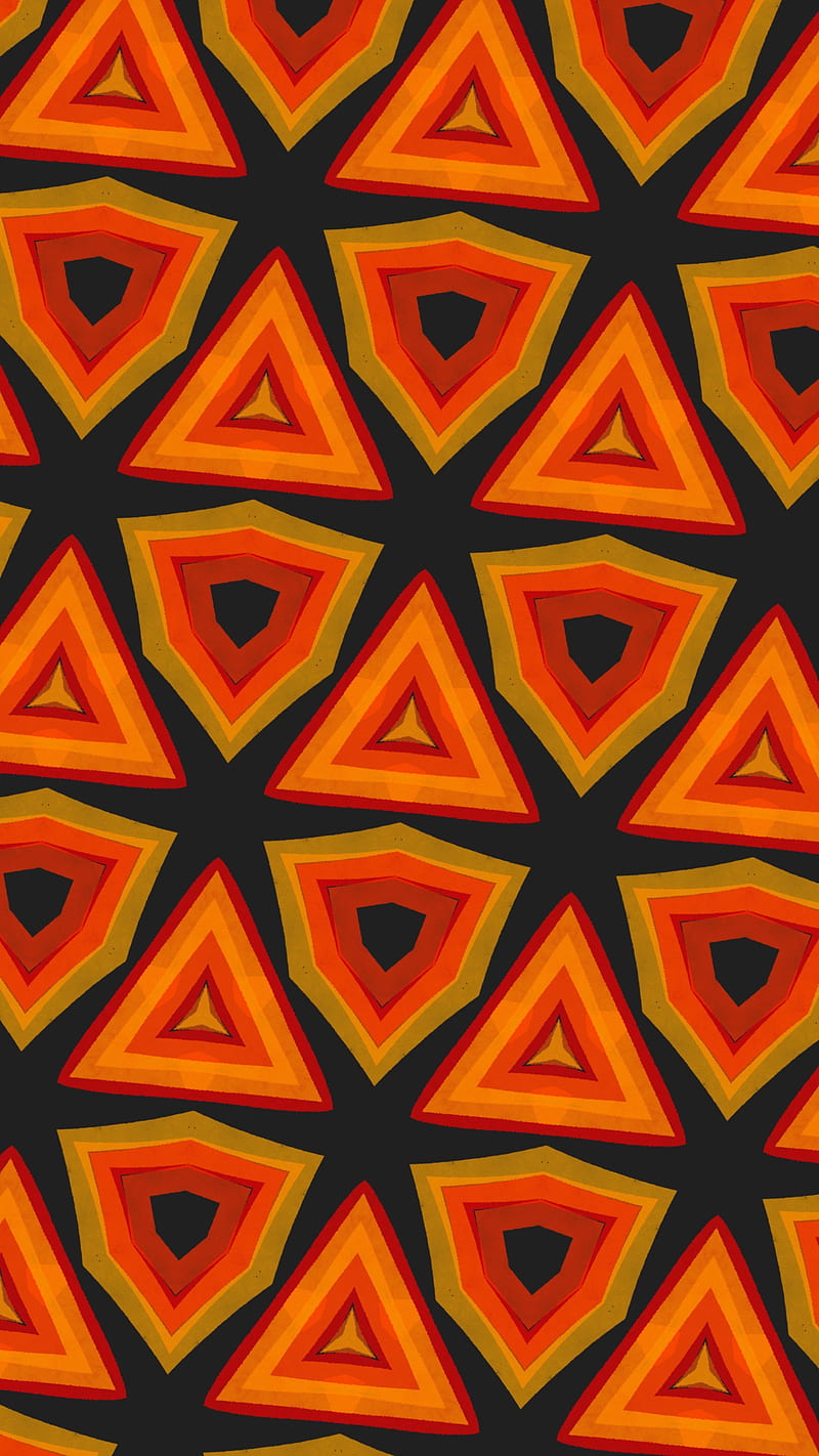 Pattern 06, FMYury, abstract, black, colorful, colors, cubes, geometric, geometry, gradient, layers, lines, orange, red, triangles, yellow, HD phone wallpaper
