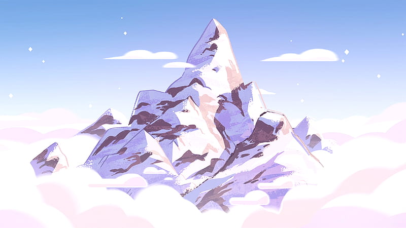 Steven Universe Snow Covered Mountain With Background Of Blue Sky And Clouds Movies, HD wallpaper