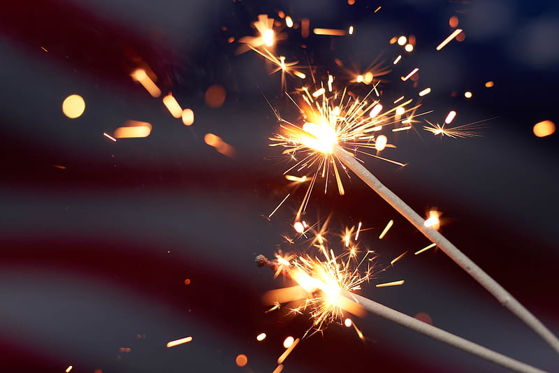 sparklers, glow, sparks, bright, HD wallpaper