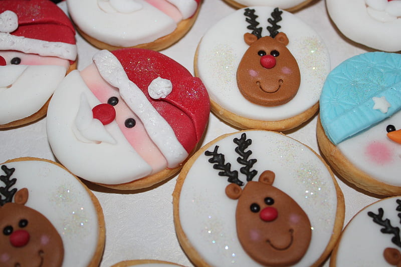 *** Christmas cookies ***, colorful, cookies, christmas, food, baked goods, HD wallpaper