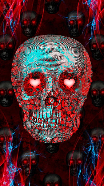 Skull Love Valentines Day blue  red flames goth goth valentine  skeleton HD phone wallpaper  Peakpx