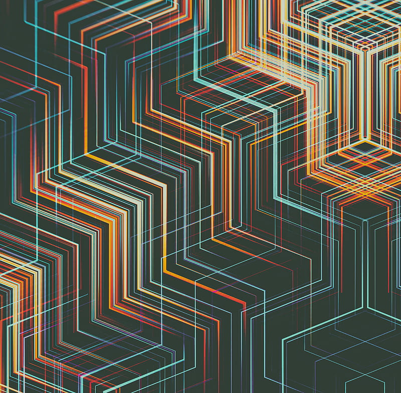 lines, stripes, connections, plexuses, multicolored, HD wallpaper