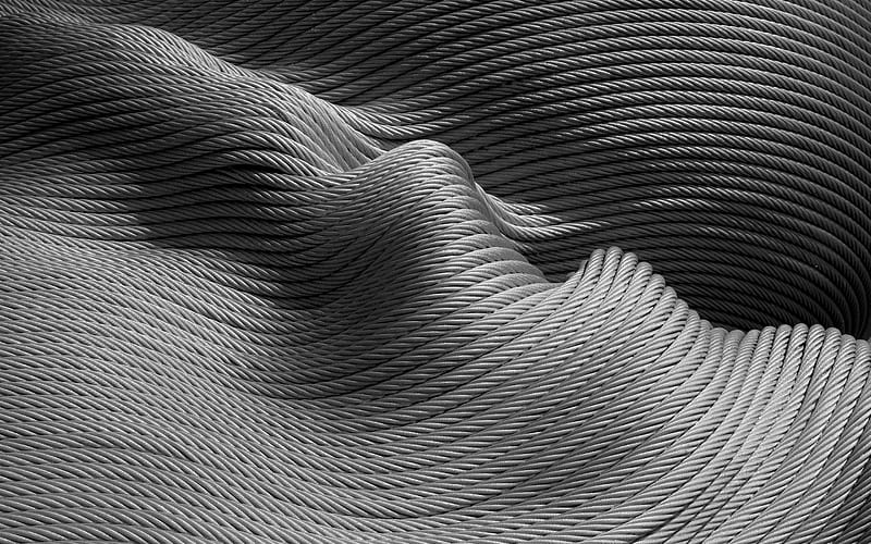 ropes texture, white rope texture, 3d waves texture, creative texture, HD wallpaper