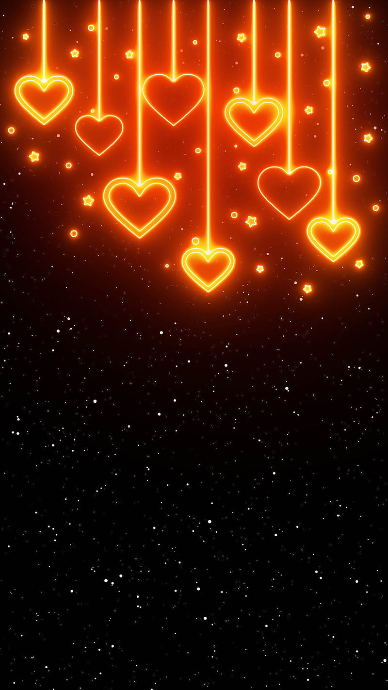 HD wallpaper orange heart wallpaper couple light love heart Shape  illustration  Wallpaper Flare