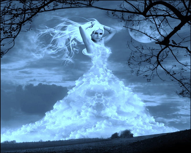 Tempestas (Goddess Of Storms), Moon, Tempestas, Goddess, Storm, Night, HD wallpaper Tempestas (Goddess Of Storms), Moon, Tempestas, Goddess, Storm, Night, HD wallpaper