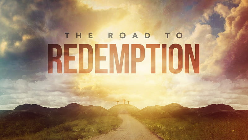 Road to Redemption, hills, sun, sky, clouds, Good Friday, Easter, mountains, crosses, road, hill, HD wallpaper