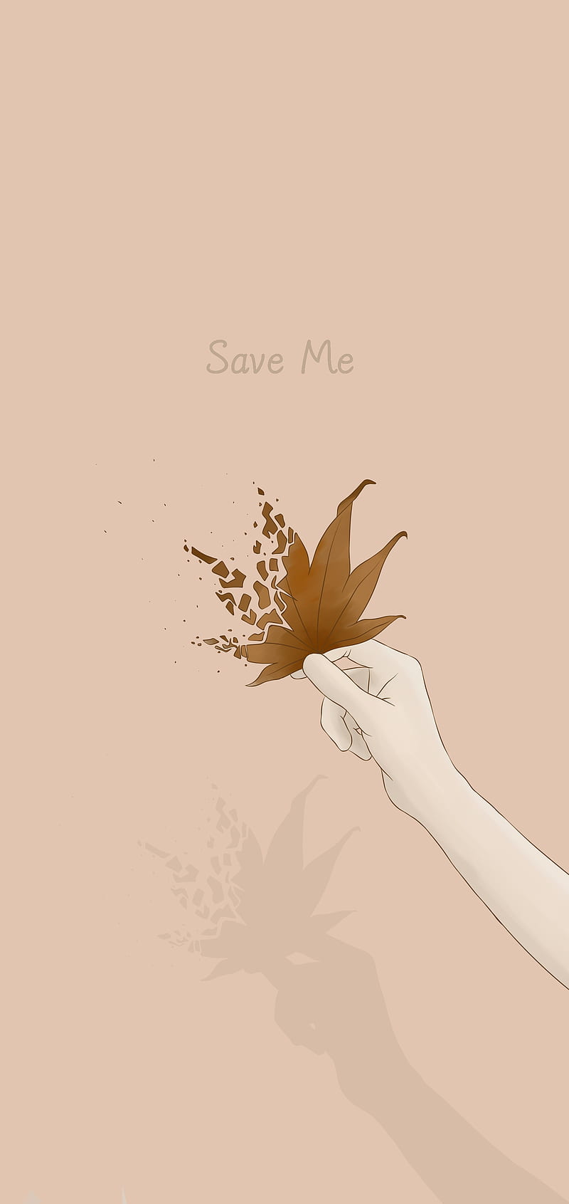 Save Me BTS Leaf, art, brown, bts, drawing, hand, leaf, nature, save me, HD phone wallpaper