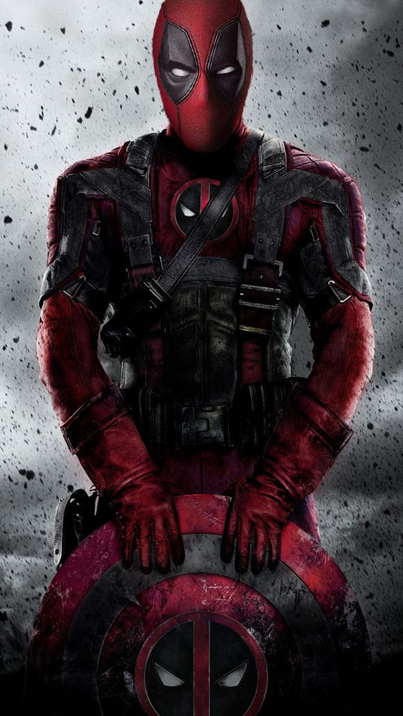Deadpool, character, hero, male, movie, red, HD phone wallpaper