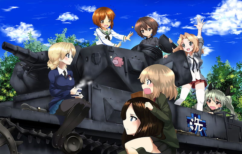 Hey U now is not the time for break yet .. get to work, blond, angry, anime, hot, girls und panzer, anime girl, long hair, female, cloud, brown hair, tanker, blonde, mad, blonde hair, sky, sexy, blond hair, short hair, cute, girl, uniform, HD wallpaper