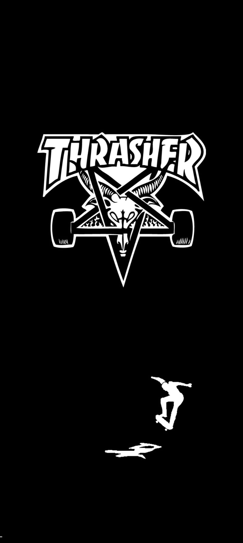 Thrasher Skate black, thasher, skateboard, HD phone wallpaper