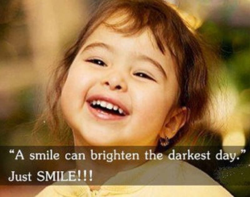 Just Smile!, people, quote, children, smiles, happy, HD wallpaper