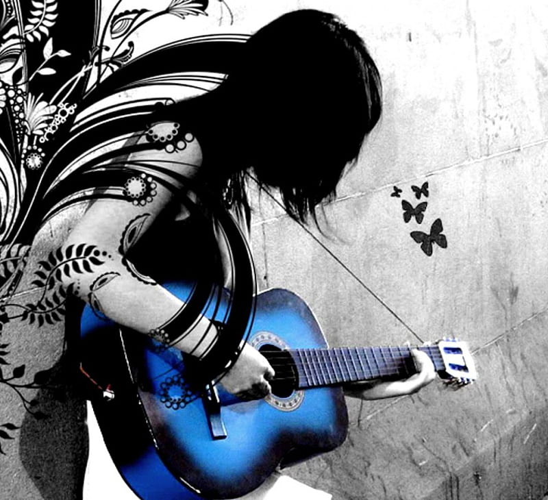 2224x1668px  free download  HD wallpaper blue guitar illustration  Music Artistic Fantasy Horizon sea  Wallpaper Flare