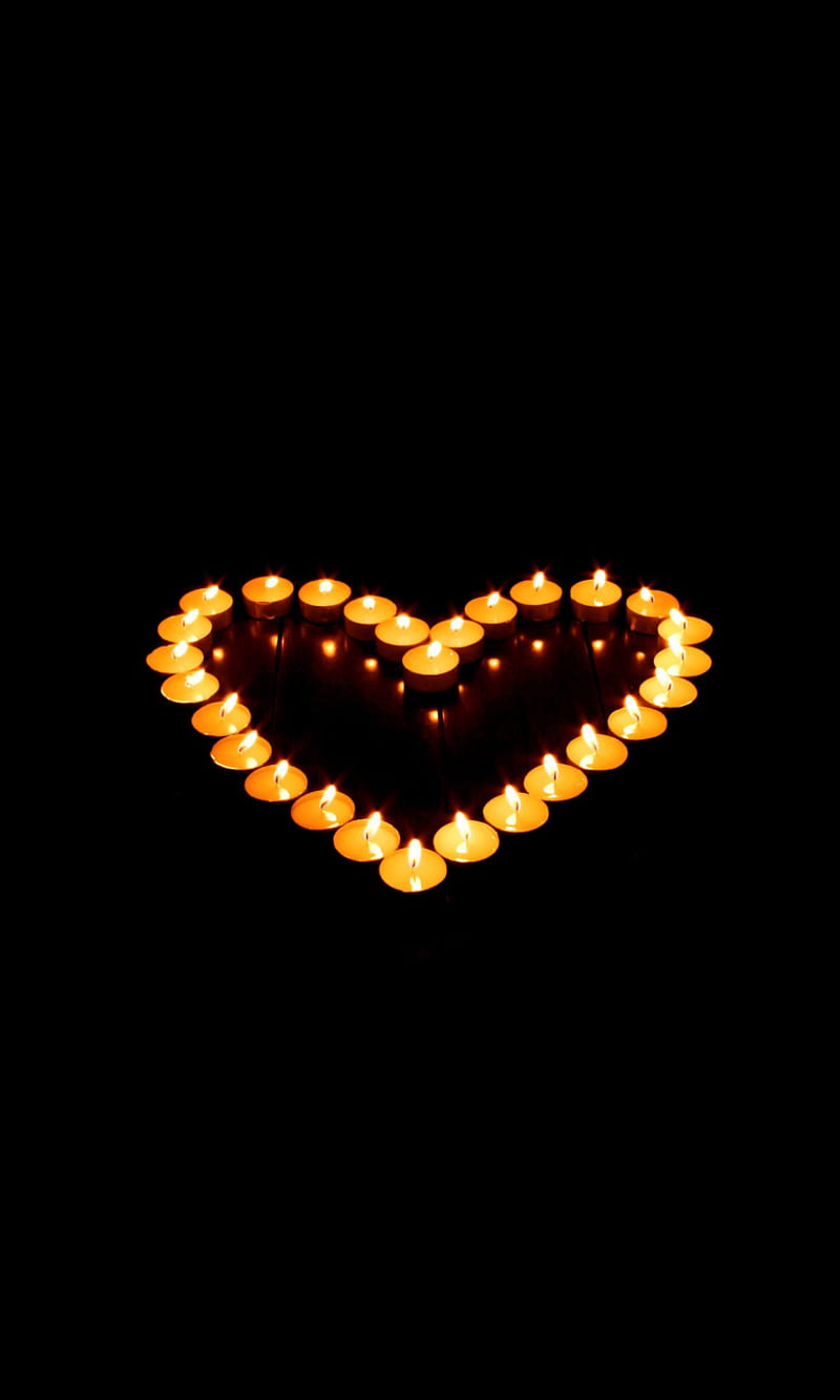 Candle Hearts, candle, corazones, love, HD phone wallpaper