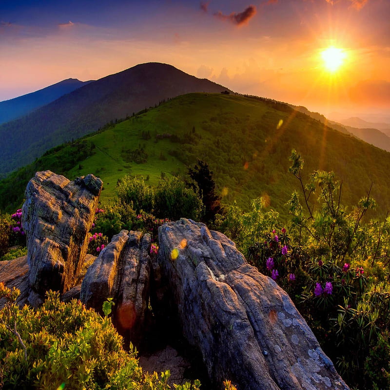 Mountain sunset, bonito, cute, look, nice, HD phone wallpaper | Peakpx