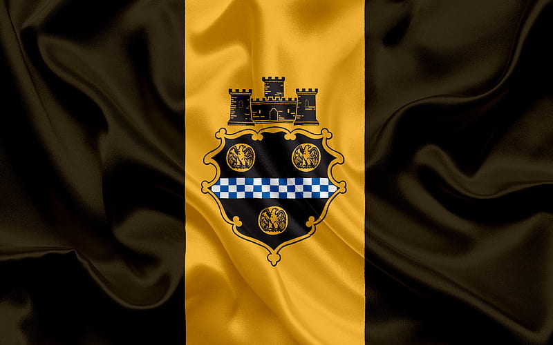 flag of Pittsburgh, American city, USA, coat of arms Pittsburgh, Pennsylvania, HD wallpaper