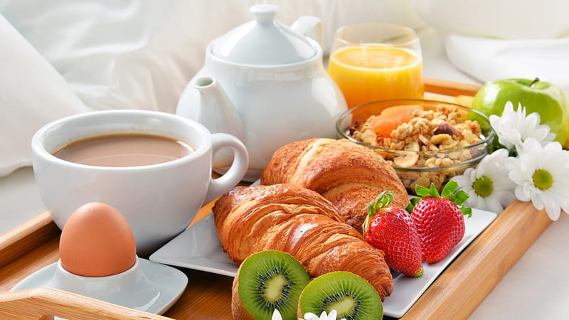 Healthy Food, coffee, food, fruits, fruits croissant, croissant, HD ...