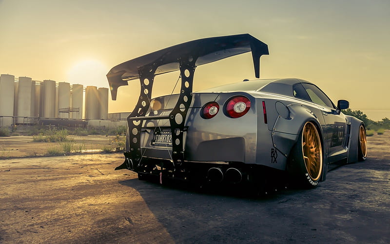 Nissan GT-R, supercars, factory, 2018 cars, stance, tunned GT-R, R35, tuning, japanese cars, Nissan, HD wallpaper