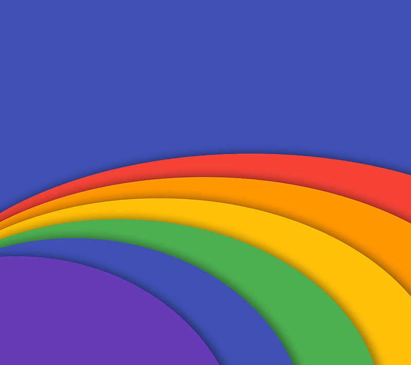 Rainbow, colors, flat, indigo, material, spectrum, HD wallpaper