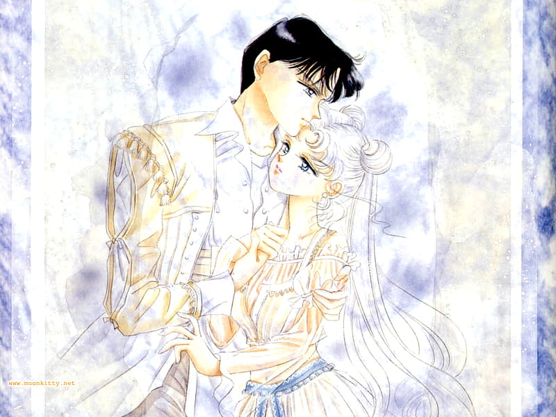 sailor moon and tuxedo mask wallpaper kissing