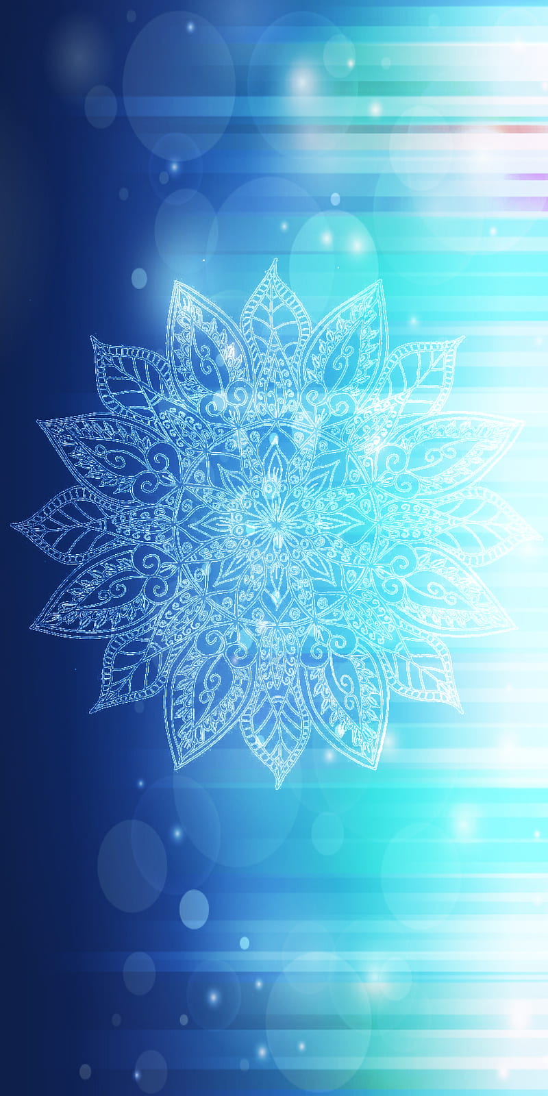 Mandala winter, blue, christmas, ice, white, HD phone wallpaper
