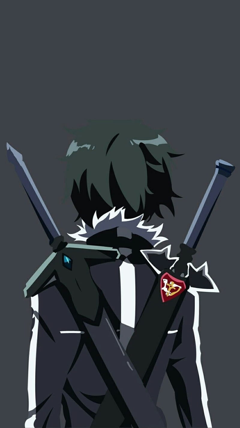 The Black Swordsman, anime, kirito, sword art online, HD phone wallpaper