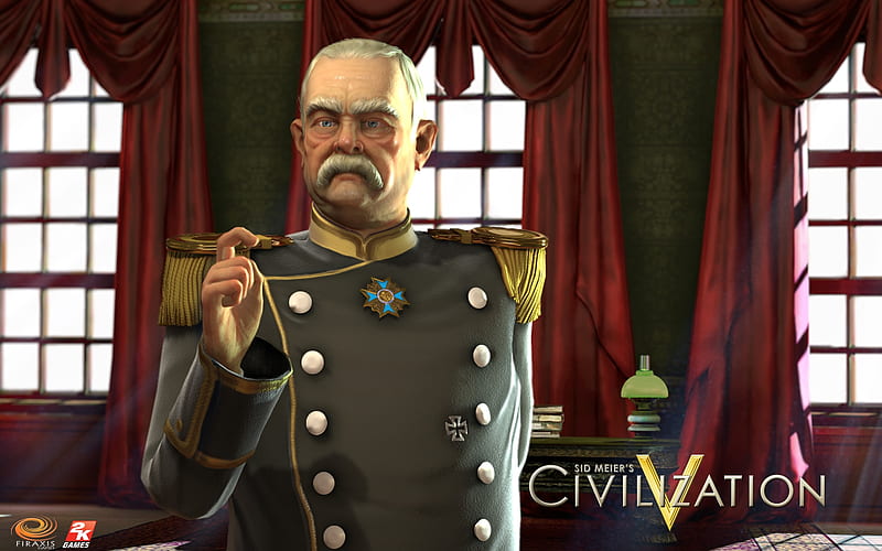 Civilization V - Otto Von Bismarck, German, Civilization 5, statesman, video game, game, Prussian, Otto Von Bismarck, Sid Meier, gaming, Civilization V, Germany, HD wallpaper