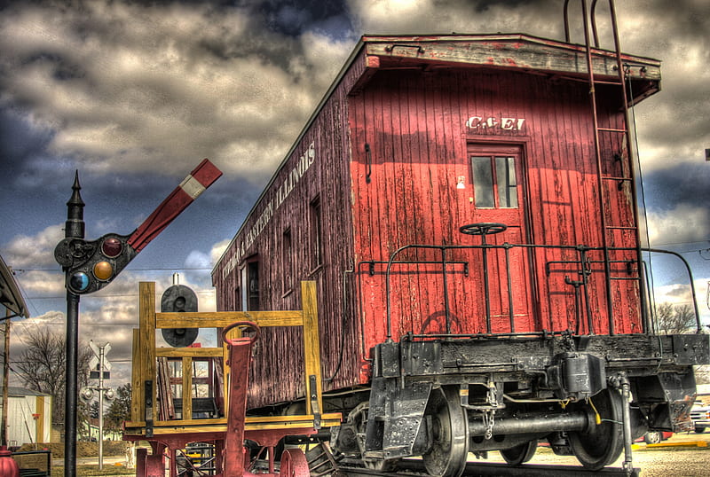 Antique Rail Car, red, railroad, antique, railcar, rail, transportation, old, HD wallpaper