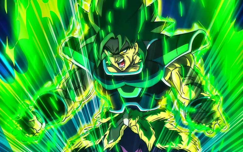 Anger Broly, Green Fire Flames, Dragon Ball, DBS, Dragon Ball Super