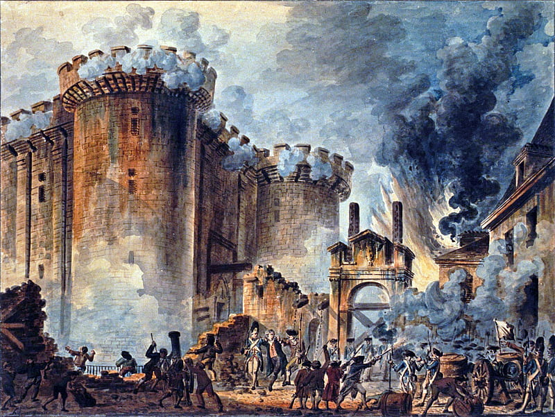 Storming of the Bastille, france, french, people, louis xvi, french revolution, revolution, storming, bastille, HD wallpaper