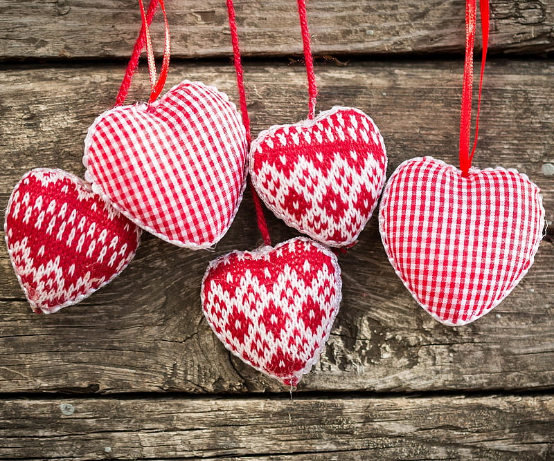 Love Heart, abstract, art knit, red white, HD wallpaper | Peakpx