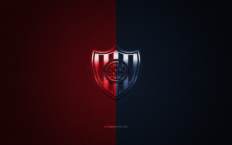 CA San Lorenzo, Argentinean football club, Argentine Primera Division, red blue logo, red blue carbon fiber background, football, Buenos Aires, Argentina, CA San Lorenzo logo, San Lorenzo de Almagro, HD wallpaper