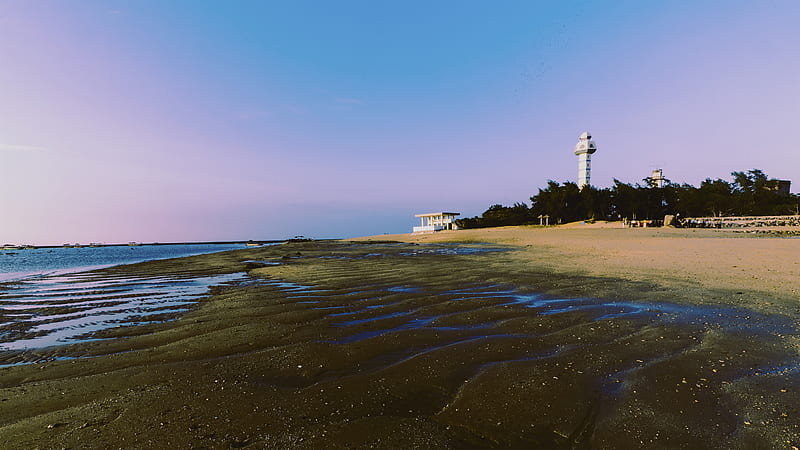 china, hainan, lighthouse, coast, beach, Landscape, HD wallpaper