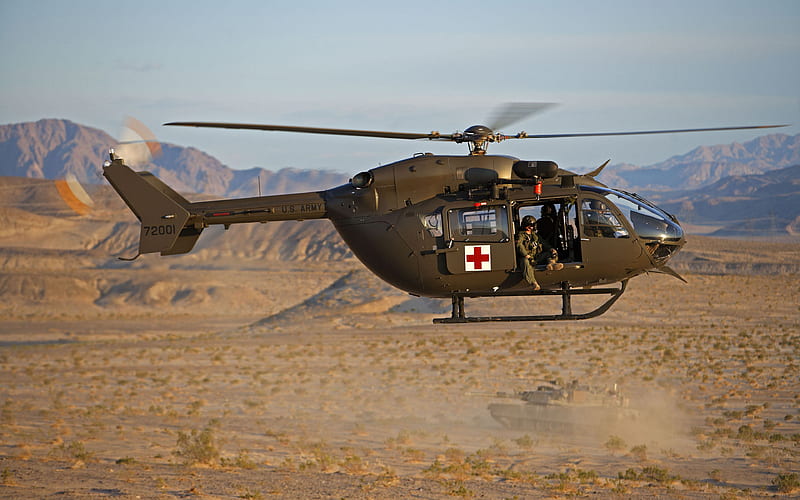 Eurocopter UH-72 Lakota medical helicopter, military helicopters, UH-72 Lakota, Eurocopter, NATO, HD wallpaper