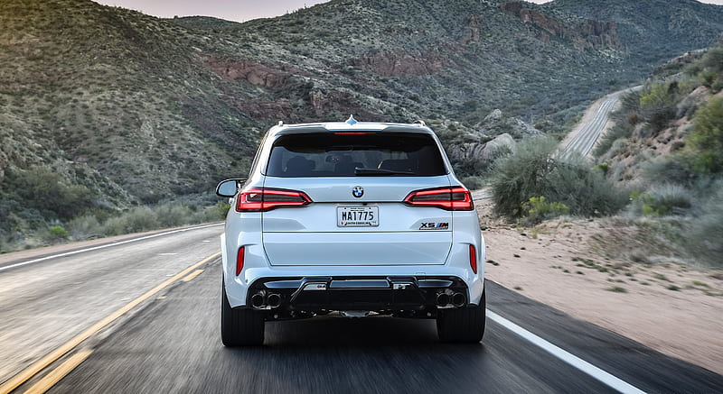 2020 BMW X5 M Competition (Color: Mineral White; US-Spec) - Rear , car, HD wallpaper