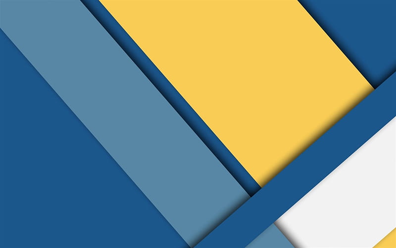 blue yellow abstract, geometric pattern, rectangles, material desing, HD wallpaper