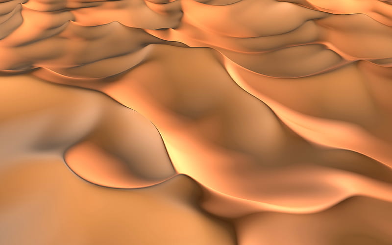 3d desert, sand, 3d sand dunes, creative 3d background, golden sand, HD wallpaper