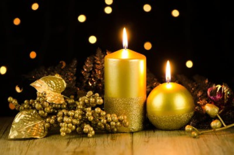 Home for Christmas, centerpiece, bokeh, christmas, arrangement, candles, light, HD wallpaper