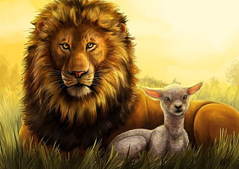 Lion Lamb Digital Art for Sale  Pixels