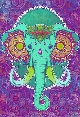 Elephants, colorful, colors, elephant, pattern, HD phone wallpaper | Peakpx