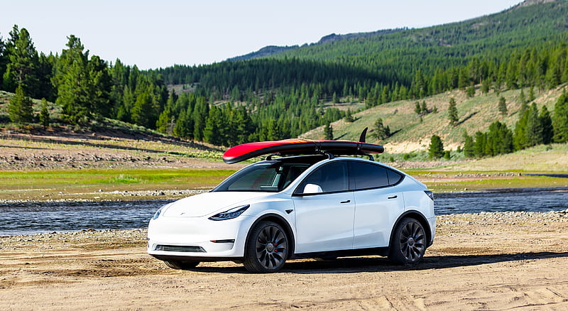 2021 Tesla Model Y - Front Three-Quarter , car, HD wallpaper