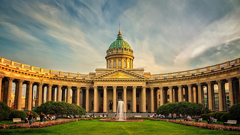 Kazan Cathedral, building, architecture, Russia, religious, Russian, Saint Petersburg, HD wallpaper