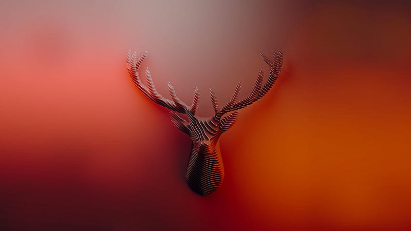Deer Horns Abstract , deer, artist, artwork, digital-art, HD wallpaper