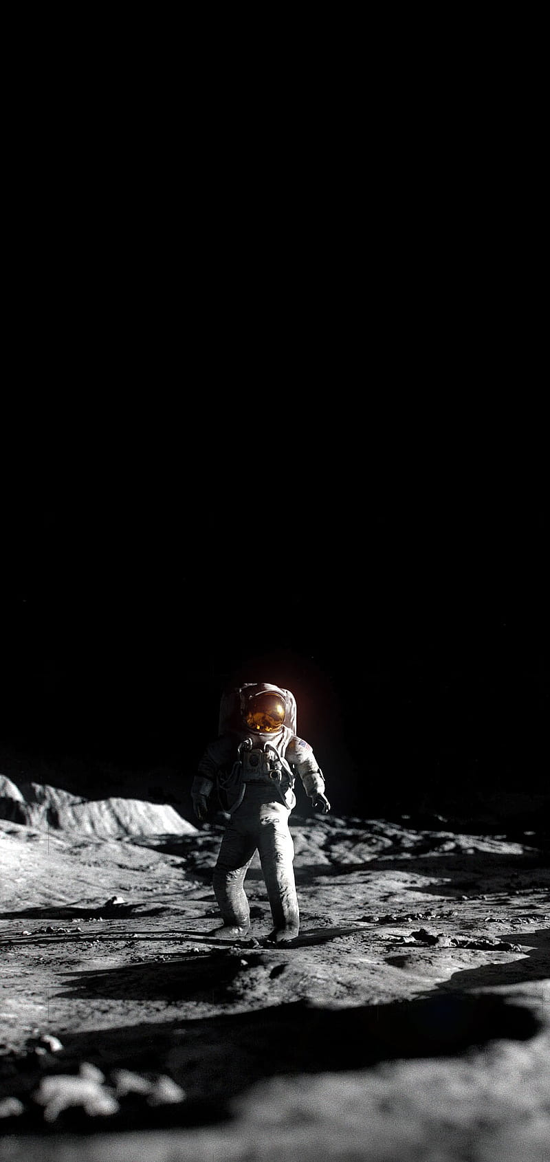 Amoled - Astronaut in the moon, HD phone wallpaper