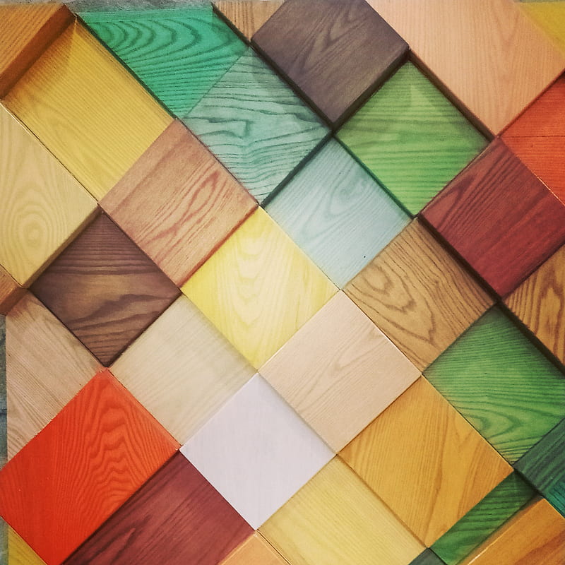 Colourfull Tiles, 3d, abstract, amazing, art, colour, HD phone wallpaper