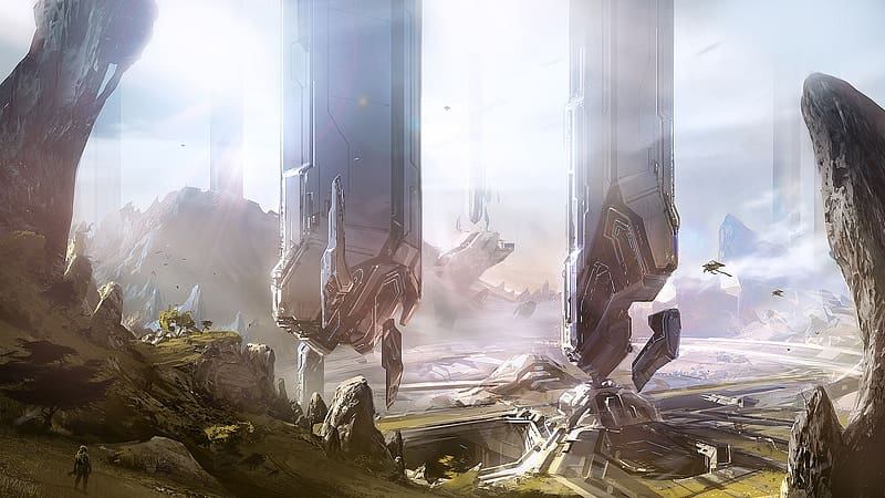 Landscape, Halo, Video Game, Floating Island, Floating, Halo 4, HD wallpaper